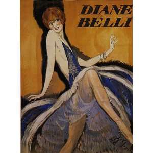  DIANE BELLI CELEBRITY VINTAGE POSTER CANVAS REPRO