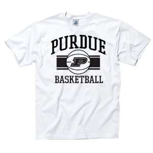  Purdue Boilermakers White Wide Stripe Basketball T Shirt 