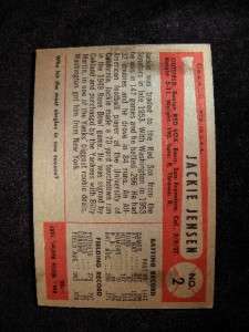 1954 Bowman Baseball Jackie Jensen Card #2 Singles Range EX NM Boston 