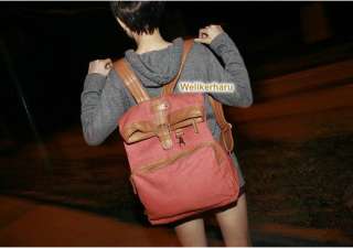   School Student Girls Vintage Casual Canvas Backpack Travel Bags  