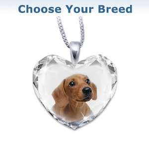  Heart Shaped Crystal Dog Pendant Necklace Close To My Heart Jewelry