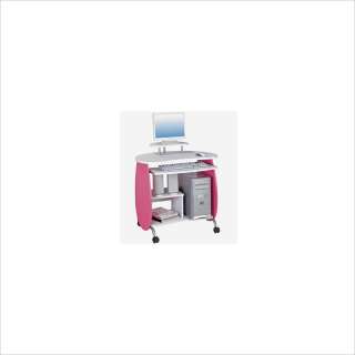 TECHNI MOBILI Wood Workstation Pink & White Computer Desk 070918004995 