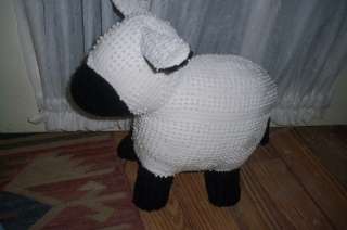 CHENILLE and black lamb wool plush lamb black and white  