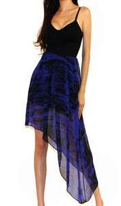 Forever 21 black blue Corset Chiffon Assymetrical skirt party Evening 