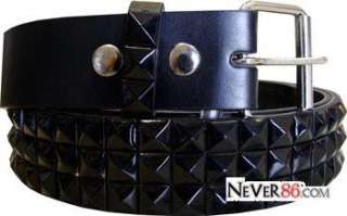 Rasta Stripe 3 Row Pyramid Studded Leather Belts  