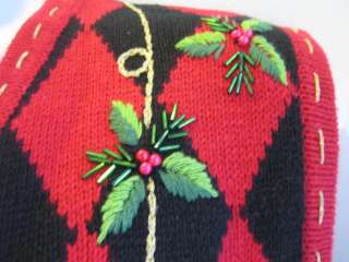 WHITE STAG black Christmas elf knit vest 26W/28W Plus  