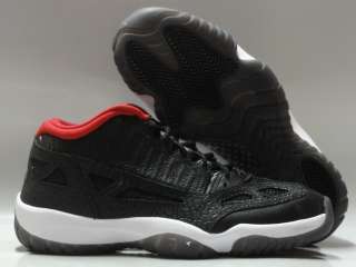 Nike Air Jordan 11 Retro Low Black Red Sneakers Mens 12  