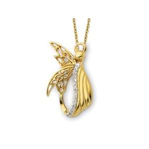   Sterling Silver and Gold plated Angel of Perseverance 18 Inch Necklace