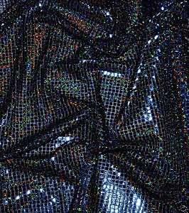 BLACK HOLOGRAM SEQUIN FABRIC BY THE YARD  