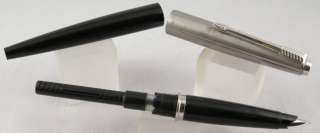 Parker 45 Black & Stainless Steel Cap /Chrome Fountain Pen   1970s 