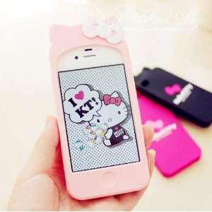  Cute Hello Kitty Double Bow Soft Silicone Case for iPhone 