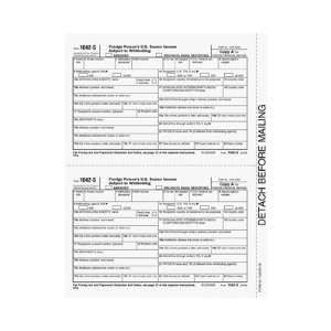  1042S Laser Tax Forms, 50 SHEETS/PK, L1042SD 11, Recipient 
