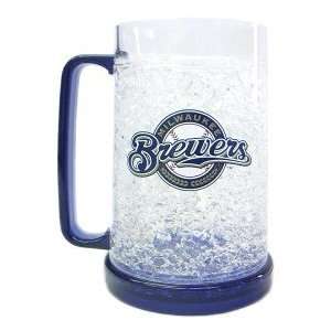  Milwaukee Brewers Freezer Mug   Set of Two Crystal Glasses 