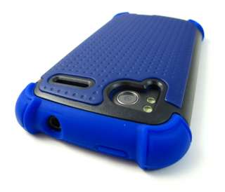 BLUE IMPACT TRIPLE COMBO HARD SOFT CASE COVER HTC SENSATION 4G PHONE 