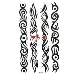   sweat tattoo sticker black totem series with a word for men and women