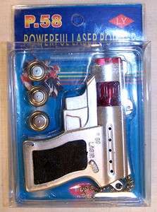 NEW P58 LASER pointer PISTOL WITH blinking RED LIGHT play gun novelty 