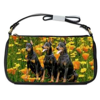 Doberman Dog Leather Shoulder Clutch Handbags Bag Gift  