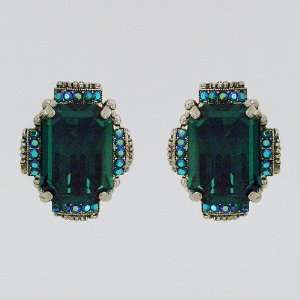  Emerald Crystal Clip Earrings Sorrelli Jewelry