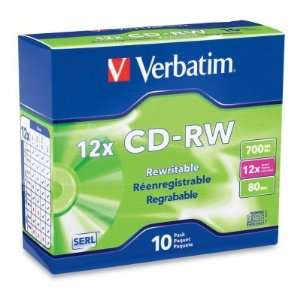  Verbatim CD RW Discs VER95156 Electronics