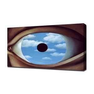 Magritte False Mirror   Canvas Art   Framed Size 32x48   Ready To 