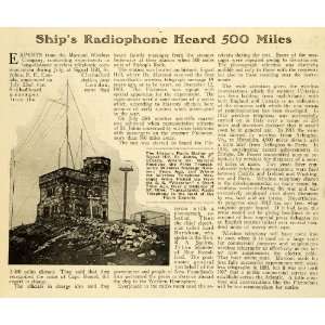 1920 Article Marconi Wireless Telegraphy S. S. Victorian Ship 