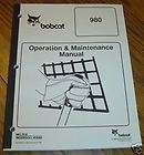 Bobcat 980 Skid Steer Loader Operators Owners Manual