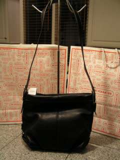 Black Pebbled Leather Duffle Handbag Purse Cross Body or Shoulder Bag