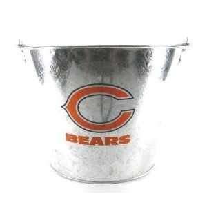  Chicago Bears Metal Beer Silver Bucket (Holds 8 Bottles and Ice 