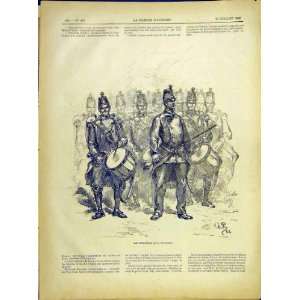  Band Tambours Military Army Pierson French Print 1882 