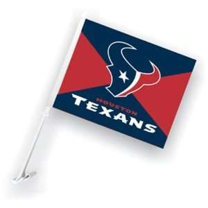   NIB Houston Texans NFL 2 Car Flags & Wall Brackets
