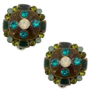 Acosta Jewellery   Blue, Green & Opal Crystal   Vintage Style Enamel 