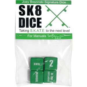  Sk8 Dice Joey Brezinski Manual Game Set   Green Sports 
