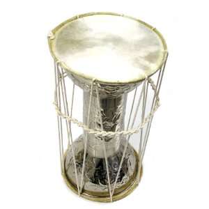   Talking Drum, 16 1/2 x 8 1/2 w/ Goatskin Heads Musical Instruments