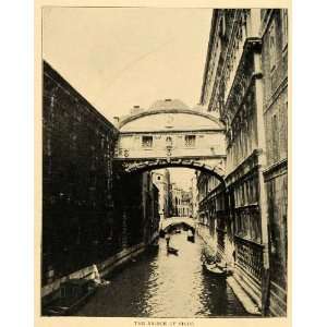 1903 Print Bridge Sighs Venice Venezia Italy Canal Boat Architecture 
