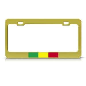  Mali Flag Gold Country Metal license plate frame Tag 