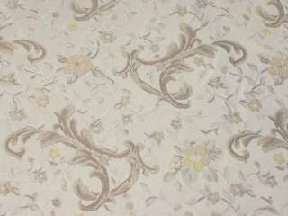 Envy Alabaster White Tan Gold Floral Upholstery Fabric bty  