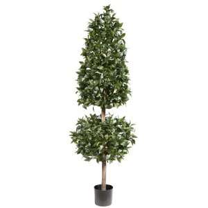  5 Potted Sweet Bay Artificial 2 Tier Topiary Tree