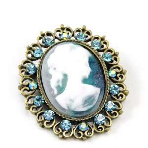  Brooch swarovski Divine Camee turquoise. Jewelry