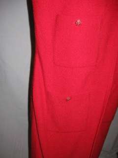 St John / Marie Gray Red Boucle Knit Coat / Jacket sz 8 b  39  