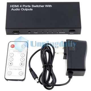1080P HDMI 4x1 HIFI Mini Switch With Toslink Optical/Coaxial RCA Audio 