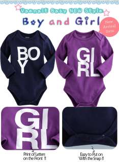   Newborn Toddler Girl Boy s Long Sleeve Bodysuit Boy and Girl  