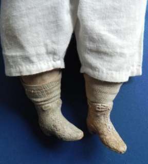   composition VICTORIAN BOY CHILD DOLL cloth body rubber hands feet