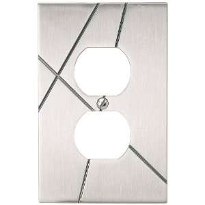    Modernist Brushed Nickel Power Outlet Wall Plate