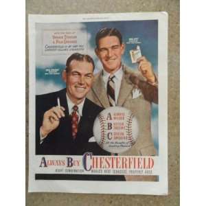 Chesterfield cigarettes, Vintage 40s full page print ad. (Bill Dickey 