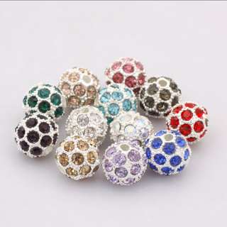   10mm Pave Disco Ball Swarovski Crystal Bead Spacer Charm Beads  
