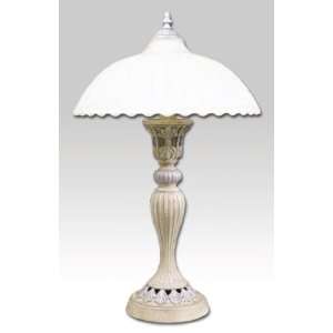    Elegant lamp with hand finished glass shade