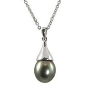   Silver Tahitian Cultured Pearl Pendant with Chain Katarina Jewelry