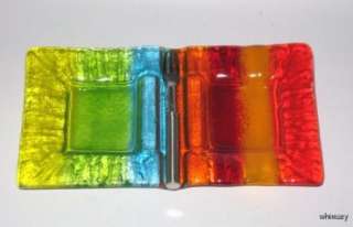 Kiln Art Canada Fused Glass Double Dish New / Tags  