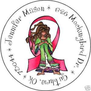 BREAST CANCER Return Address Labels*One of a Kind*ROUND  