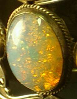   Mexican sterling faux foil opal bracelet Dragons Breath Opal  